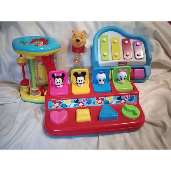 Lot of 4 Large Baby Toys Disney & Piano Winnie The Pooh Walgreens - Picture 1 of 10